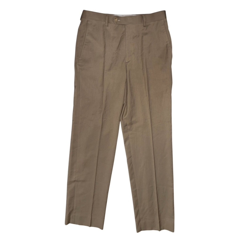 Lauren Ralph Lauren Boys Dress Pants Size 16R 28x28 Brown Tan Flat Front